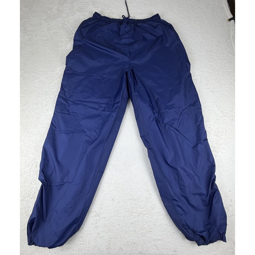 Franklin Sports Vintage Wind Pants Blue Lined Full Zip Leg Athletic Warm Up-L